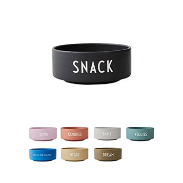 Design Letters Snack Bowl, Snack (Black) - Ultra matte glazed China porcelain with fine bone china, graphic, unique and made from the finest porcelain in the world, D: 11 cm, 300 ml on sale